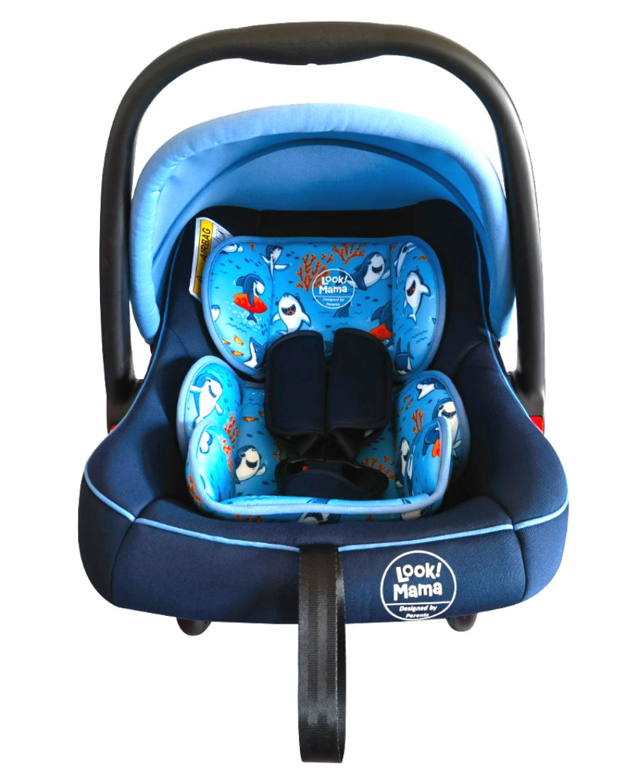 Look Mama 4-in-1 Baby Carry Cot, Infant Car Seat, Rocker & Feeding Chair - ECE R44/04 Certified, Lightweight Design with Adjustable Handle & UV Protection Canopy