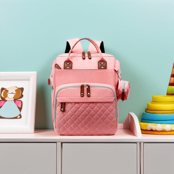 Baby Diaper Bag Backpack - Pink – Look Mama