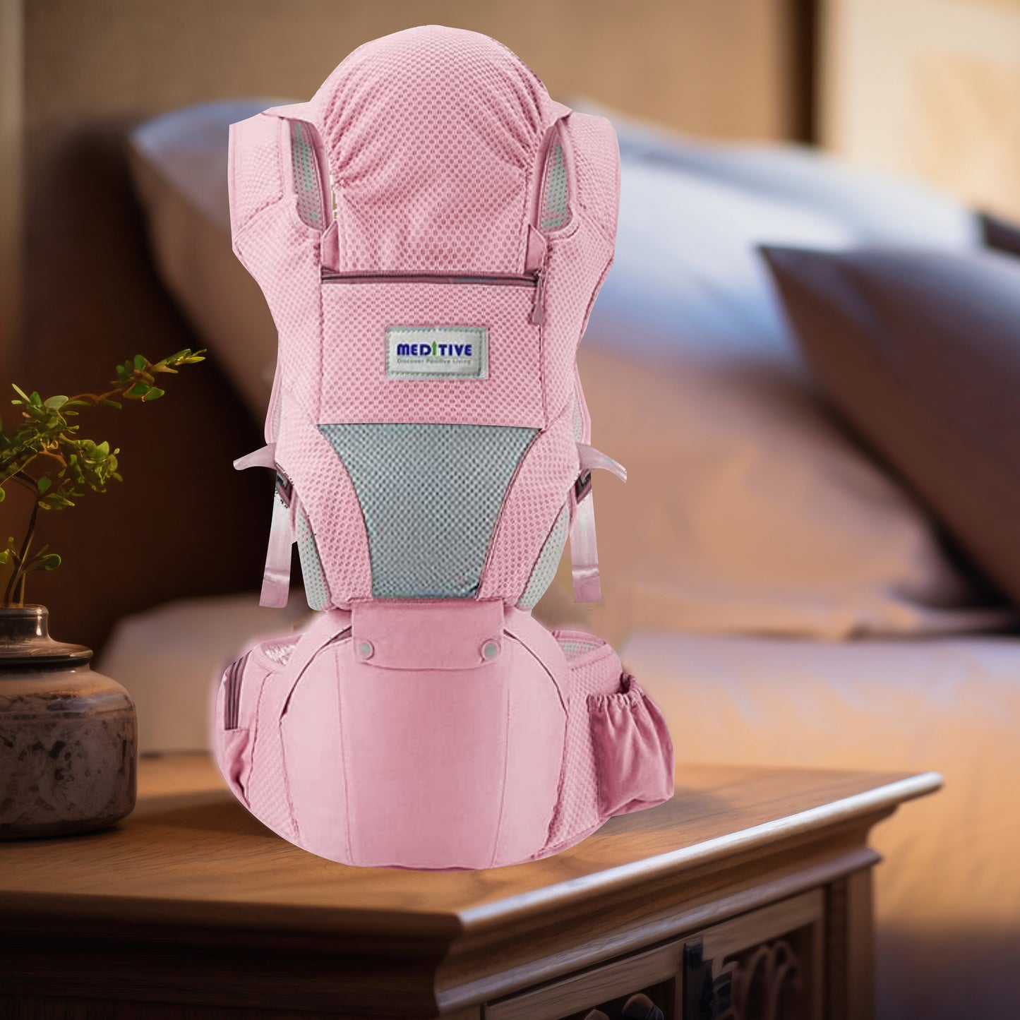 Baby Carrier with Detachable Hip Seat - Pink