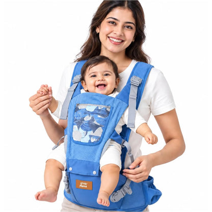 3 in 1 Cotton Baby Carrier with Detachable Hip Seat, Ergonomically Made, 4 to 24 Months