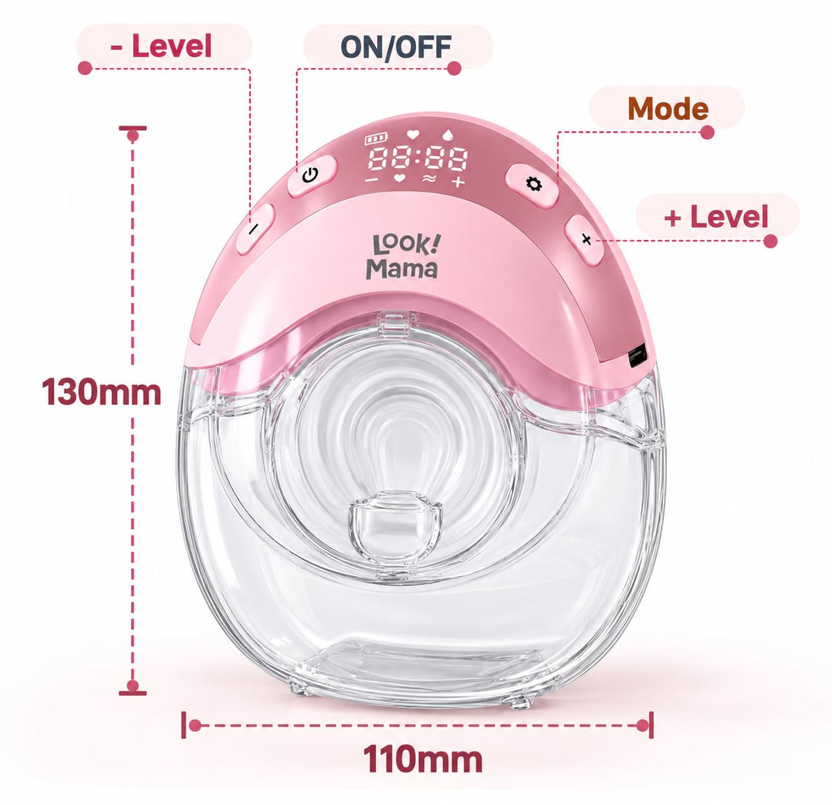 Premium Wearable Electric Breast Pump, Slim Hands-Free & Cordless Breast Milk Pump with 3 Modes & 12 Suction Levels, 6 Flange Sizes (15-27 mm), Quiet Rechargeable