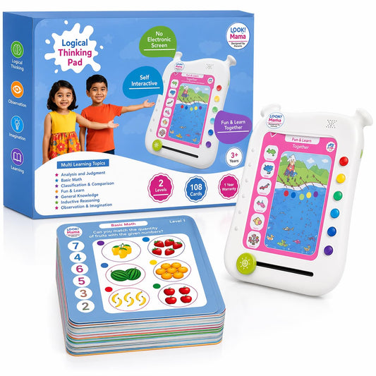 Thinking Logic Pad for Kids with 108 Cards and 216 Q&A. Reduce Kids Screen time, Encourages Self Learning and Cognitive Thinking
