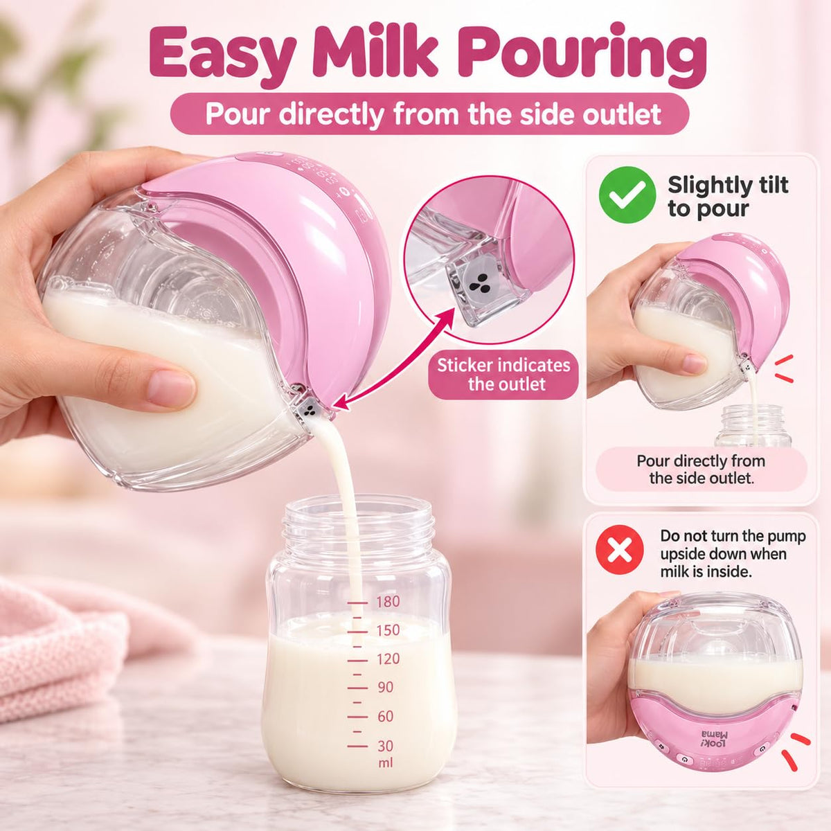 Premium Wearable Electric Breast Pump, Slim Hands-Free & Cordless Breast Milk Pump with 3 Modes & 12 Suction Levels, 6 Flange Sizes (15-27 mm), Quiet Rechargeable
