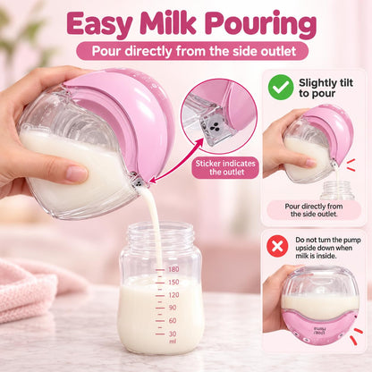 Premium Wearable Electric Breast Pump, Slim Hands-Free & Cordless Breast Milk Pump with 3 Modes & 12 Suction Levels, 6 Flange Sizes (15-27 mm), Quiet Rechargeable