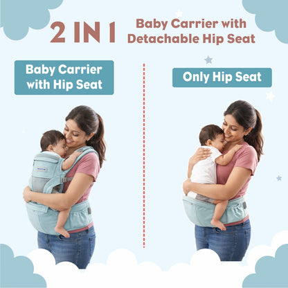 Baby Carrier with Detachable Hip Seat - Blue