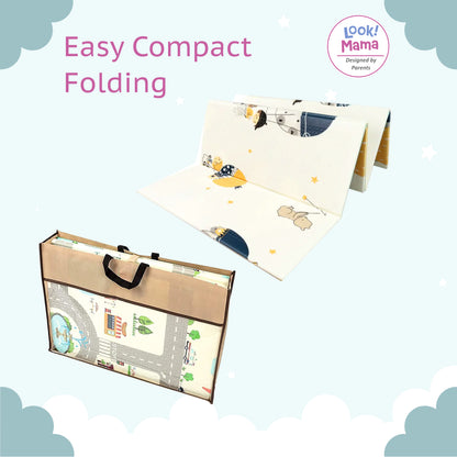 Large Foldable Reversible Baby Foam Play Mat - White