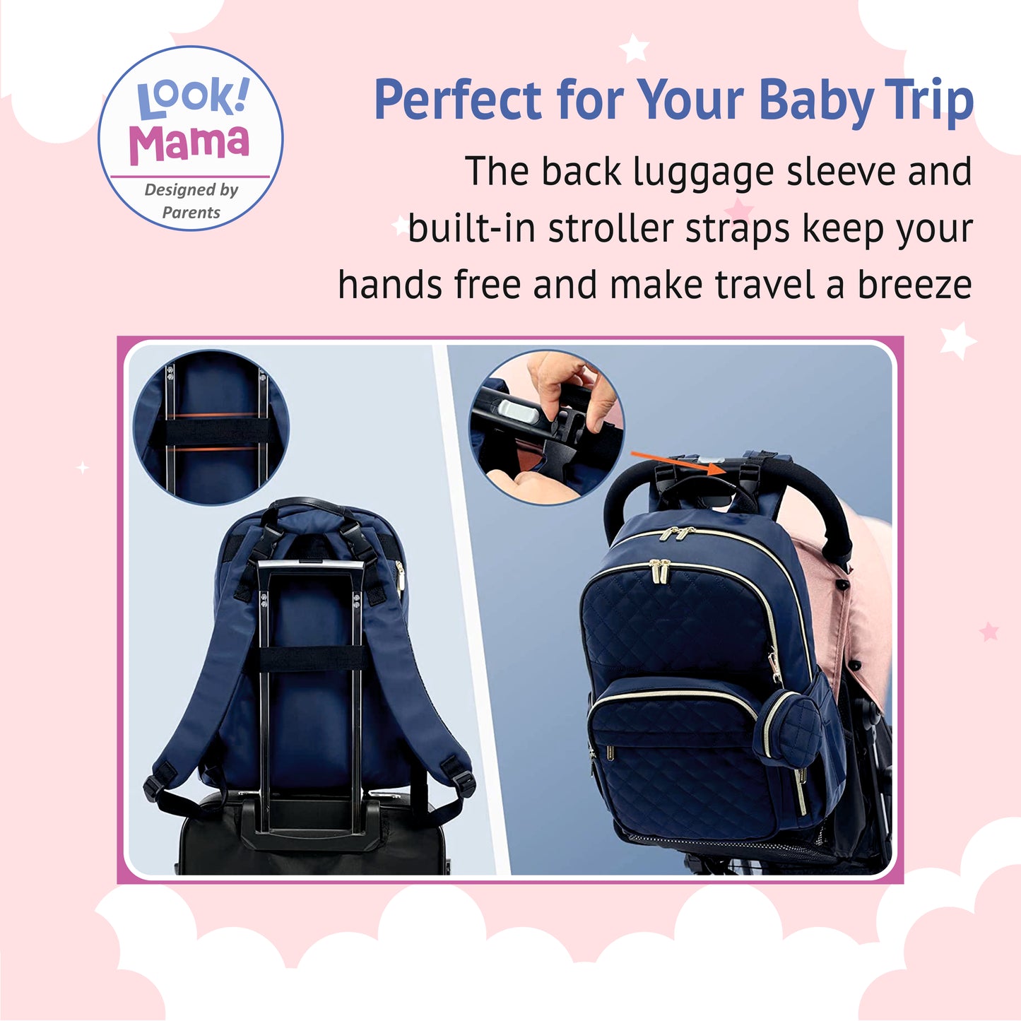 Baby Diaper Bag Backpack - Blue