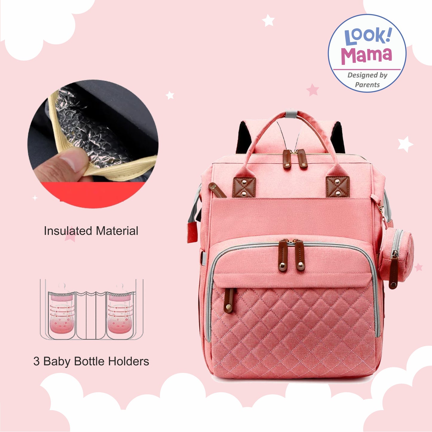 Baby Diaper Bag Backpack - Pink