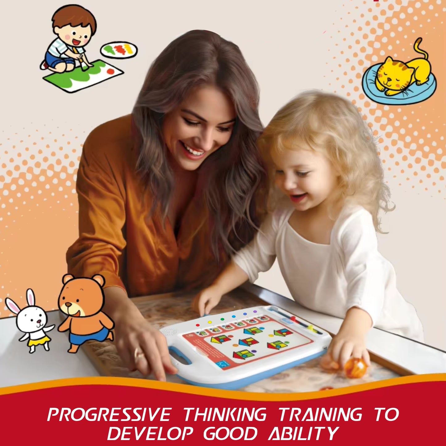 Thinking Logic Pad for Kids with 54 Cards and 108 Q&A. Reduce Kids Screen time, Encourages Self Learning and Cognitive Thinking