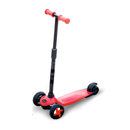 3-Wheel Road Runner Adjustable Height Handle Kick Scooter - Red