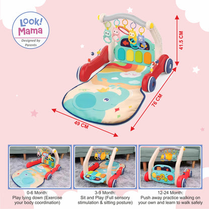 Musical Baby Play Gym with Convertible Walker