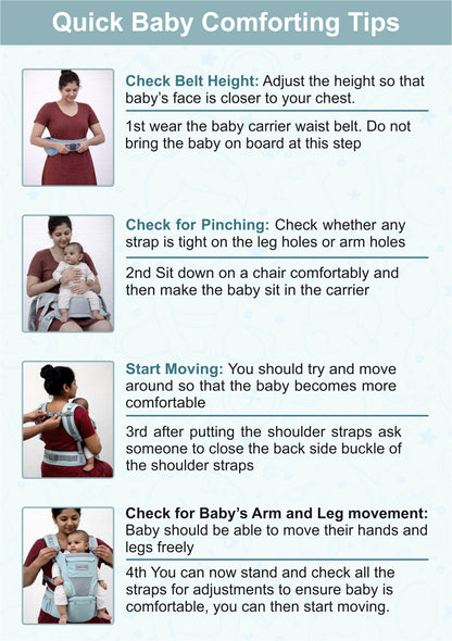 Baby Carrier with Detachable Hip Seat - Pink