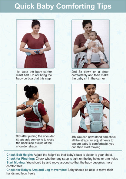 Baby Carrier with Detachable Hip Seat - Pink